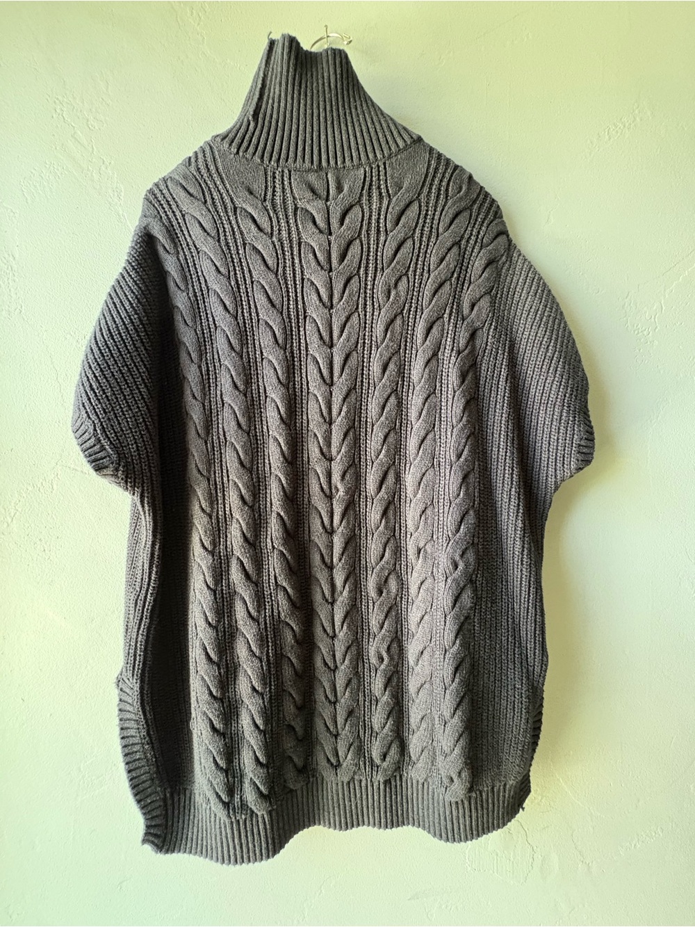 Pact Black Cableknit Poncho Sweater ~ XL/XXL